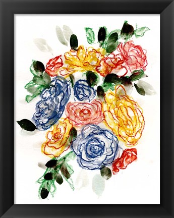 Framed Chalky Blue &amp; Yellow II Print