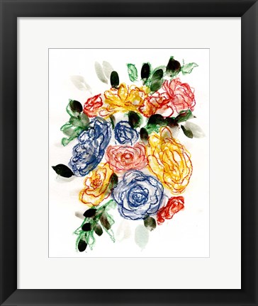 Framed Chalky Blue &amp; Yellow II Print