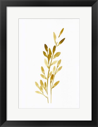 Framed Pretty Golden Leaves Print