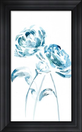Framed Blue Peonies I Print