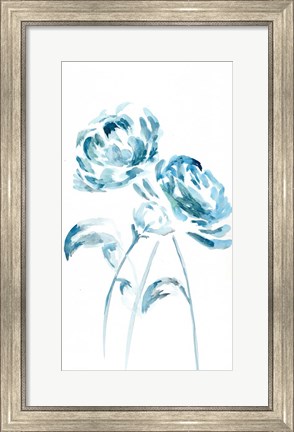 Framed Blue Peonies I Print