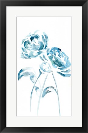 Framed Blue Peonies I Print