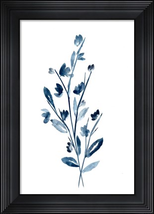 Framed Farmhouse Blossom Branches blue Print