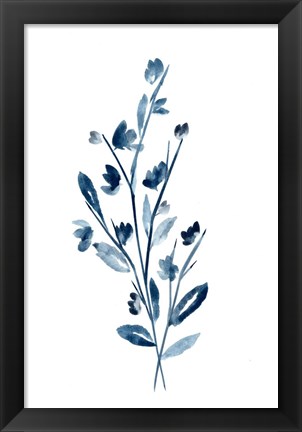 Framed Farmhouse Blossom Branches blue Print