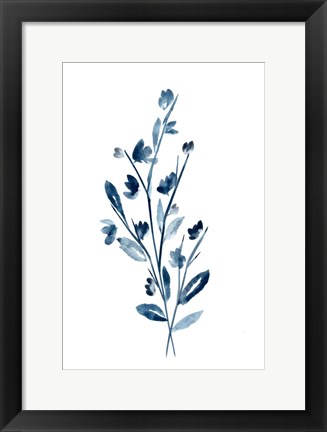Framed Farmhouse Blossom Branches blue Print