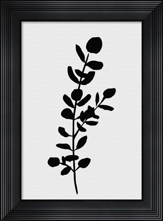 Framed Farmhouse Eucalyptus black Print