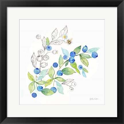 Framed Berries and Bees IV Print