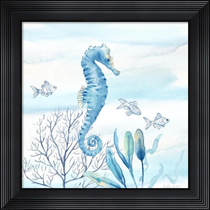 Framed Great Blue Sea II Print