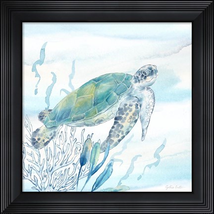 Framed Great Blue Sea IV Print