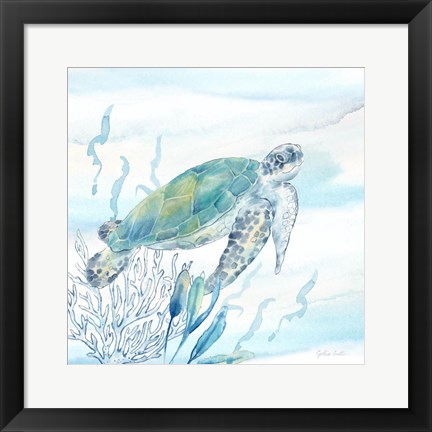 Framed Great Blue Sea IV Print