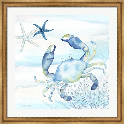 Framed Great Blue Sea V Print