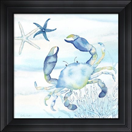 Framed Great Blue Sea V Print