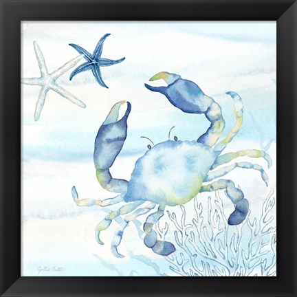 Framed Great Blue Sea V Print