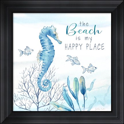 Framed Great Blue Sea XIX Print