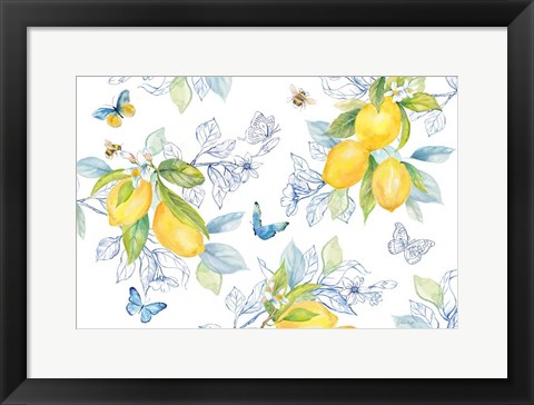 Framed Lemon Sketch Book I Print