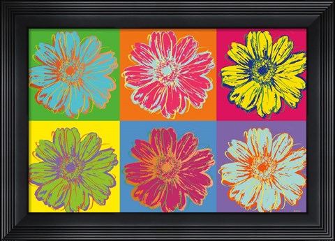 Framed Flower Pop Art mosaic Print