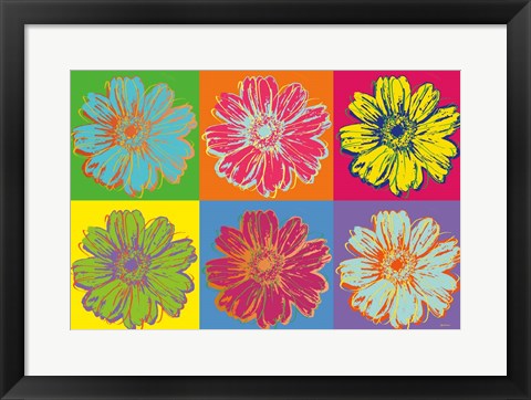 Framed Flower Pop Art mosaic Print