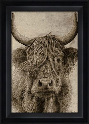 Framed Highland rustic portrait Print