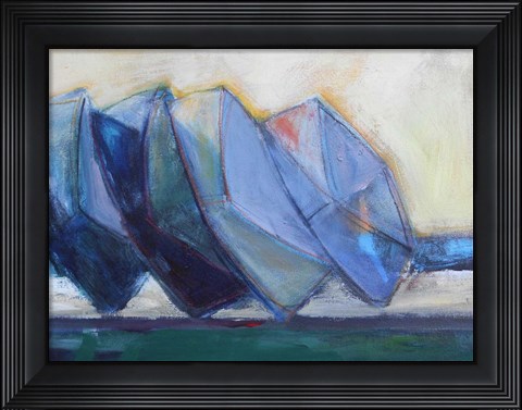 Framed Boats Waiting Print