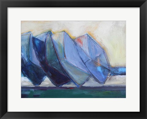 Framed Boats Waiting Print