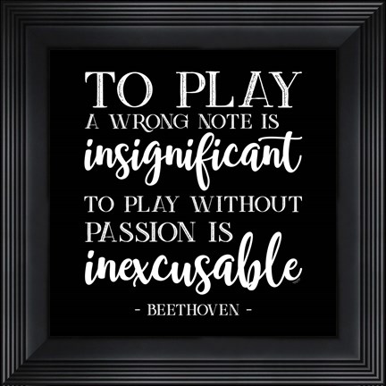 Framed Moved by Music black I-Beethoven Print