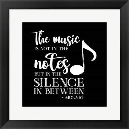 Framed Moved by Music black II-Mozart Print