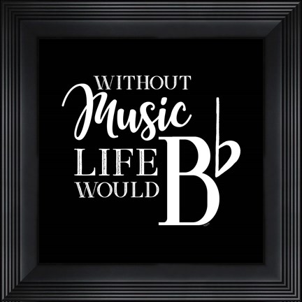 Framed Moved by Music black V-Be Flat Print