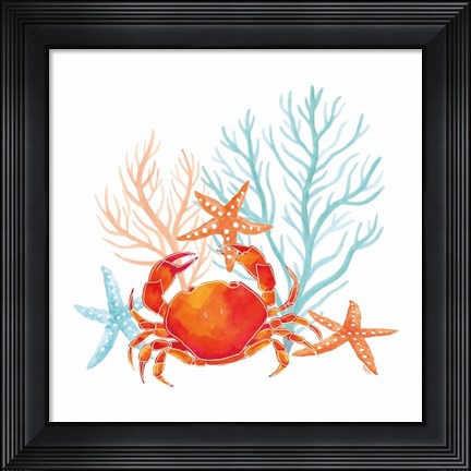 Framed Coral Aqua VIII Print