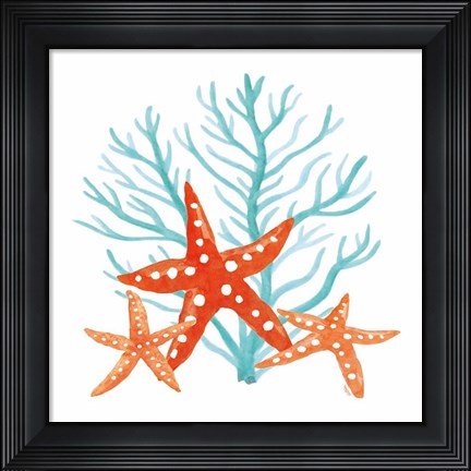 Framed Coral Aqua XIII Print