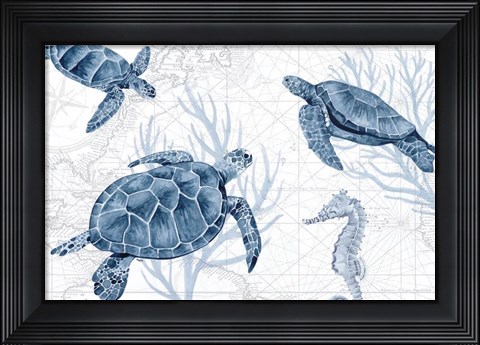 Framed Deep Blue Sea II on White Print