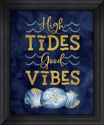 Framed Deep Blue Sea X on Navy Print