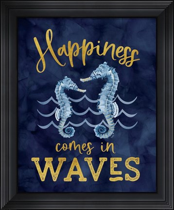 Framed Deep Blue Sea XI on Navy Print