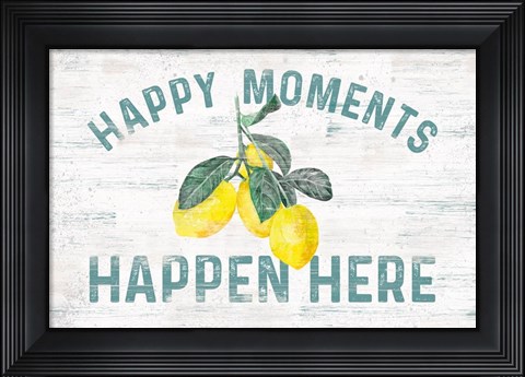 Framed Happy Thoughts III on White Print