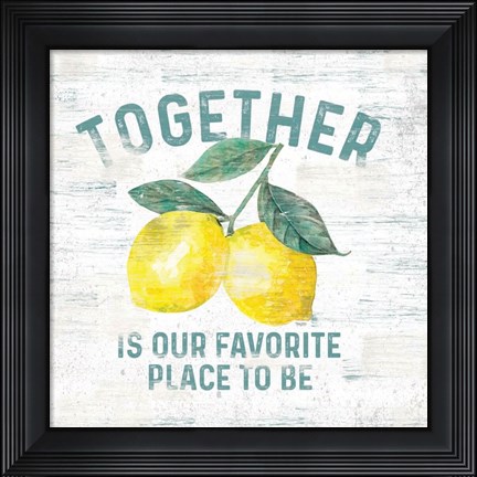 Framed Happy Thoughts V on White Print