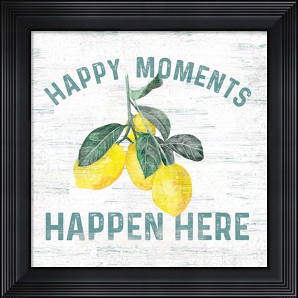 Framed Happy Thoughts VII on White Print