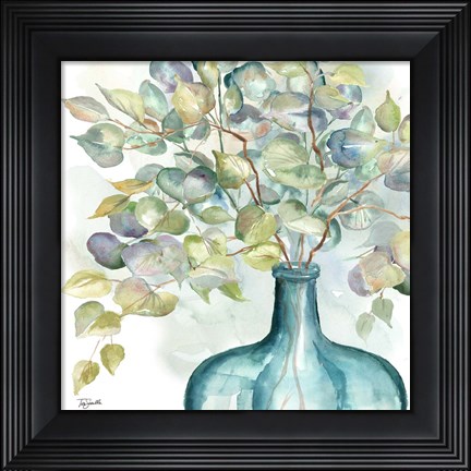 Framed Eucalyptus in Mason Jar III Print