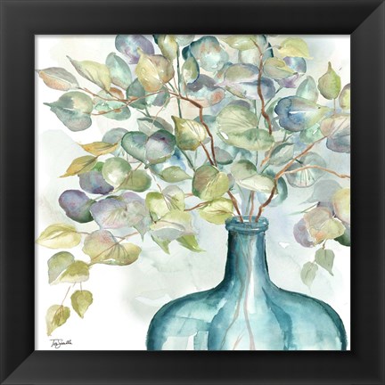 Framed Eucalyptus in Mason Jar III Print