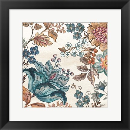 Framed Garden Vines II on White Print