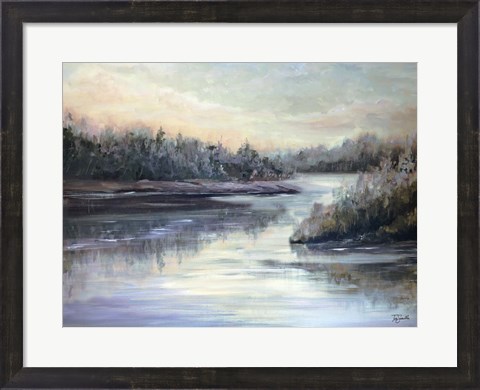 Framed Silver Waters landscape Print