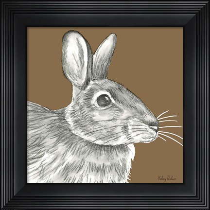 Framed Watercolor Pencil Forest color II-Rabbit Print