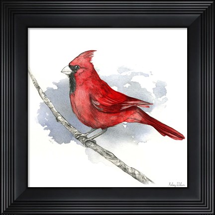 Framed Birds &amp; Branches I-Cardinal Print