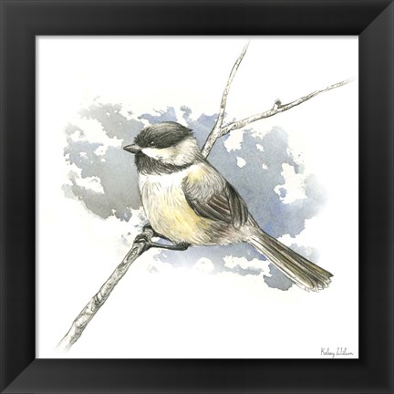 Framed Birds &amp; Branches III-Chickadee Print