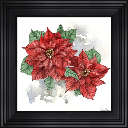 Framed Winter Poinsetta II Print