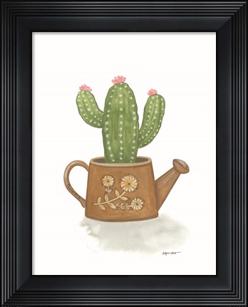 Framed Watering Can Cactus Print