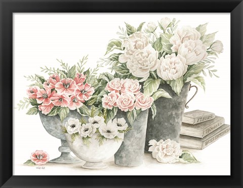 Framed Farmhouse Florals II Print