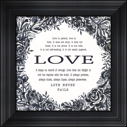 Framed Love is Patient Print