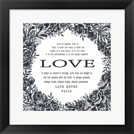 Framed Love is Patient Print