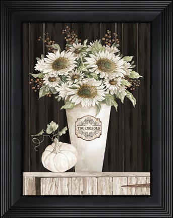 Framed Fall Sunflowers I Print