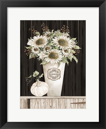 Framed Fall Sunflowers I Print