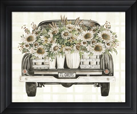 Framed Sunflower Truck Print